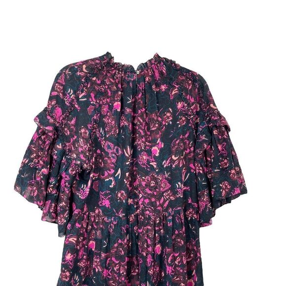 ULLA JOHNSON Fawn floral Dress in Midnight Sz 6 - Picture 11 of 13